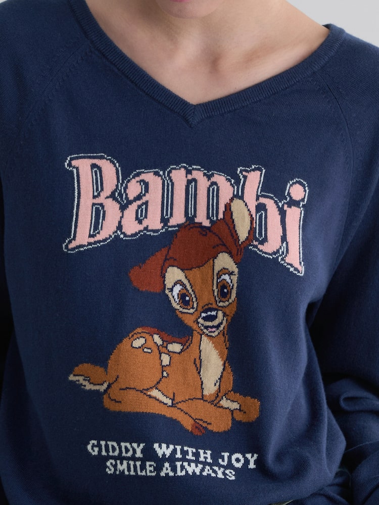 Disney Bambi V-Neck Graphic Knit Sweater – product view 5