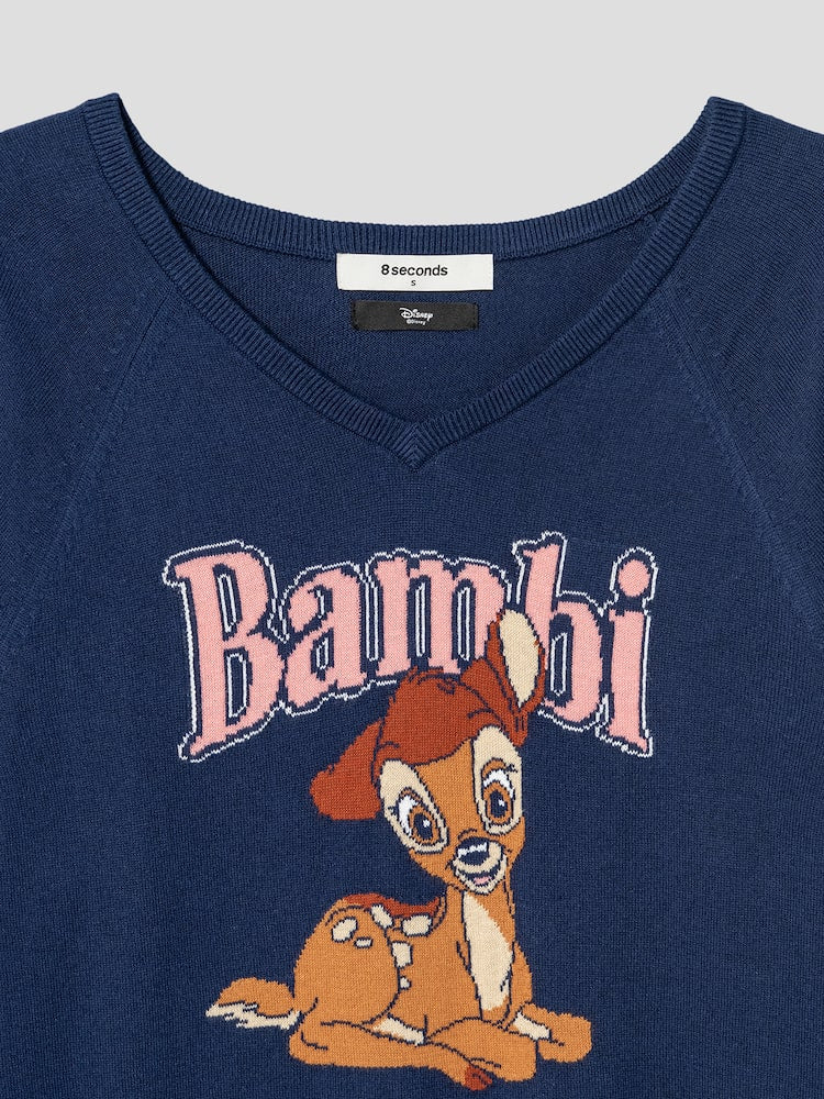 Disney Bambi V-Neck Graphic Knit Sweater – product view 9
