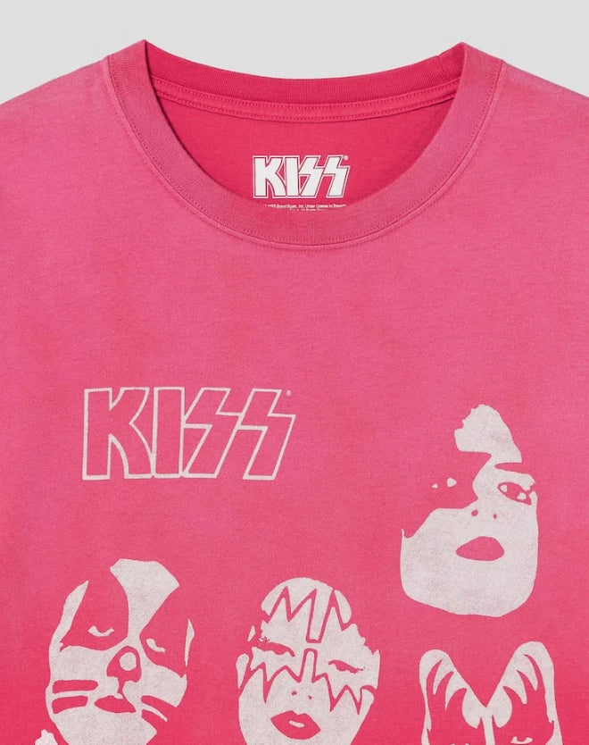 KISS x Universal Music Garment-Dyed T-Shirt — Red — image 3