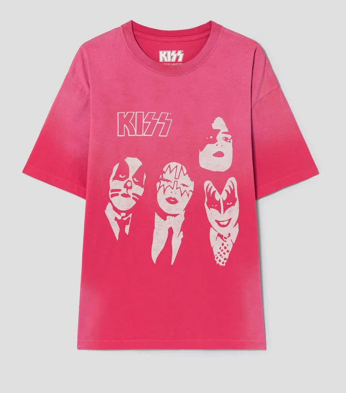 KISS x Universal Music Garment-Dyed T-Shirt — Red — image 1
