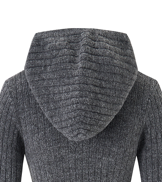 Hooded Fit-and-Flare Knit Dress