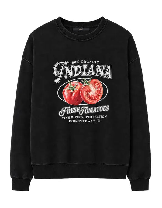 Tomato Graphic Cropped Sweatshirt – Black – product view 1