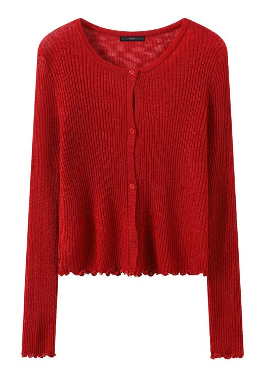 Share Sheer Knit Cardigan & Camisole Tank Top Set Separates 2-Piece Ribbed Cover Up S su-541600 (0)