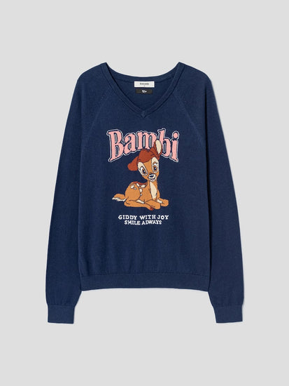 Disney Bambi V-Neck Graphic Knit Sweater – product view 7