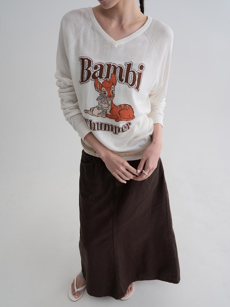 Disney Bambi V-Neck Graphic Knit Sweater – product view 14