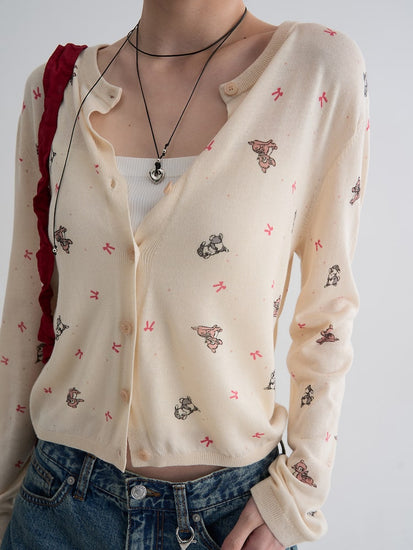 Disney Bambi Graphic Cardigan – Ivory – product view 4