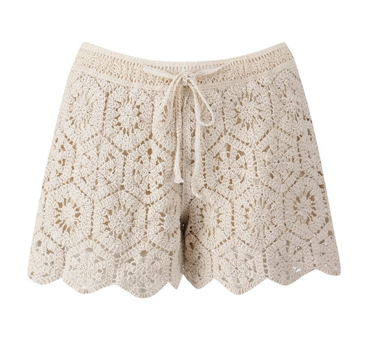 Crochet-Style Lined Summer Shorts