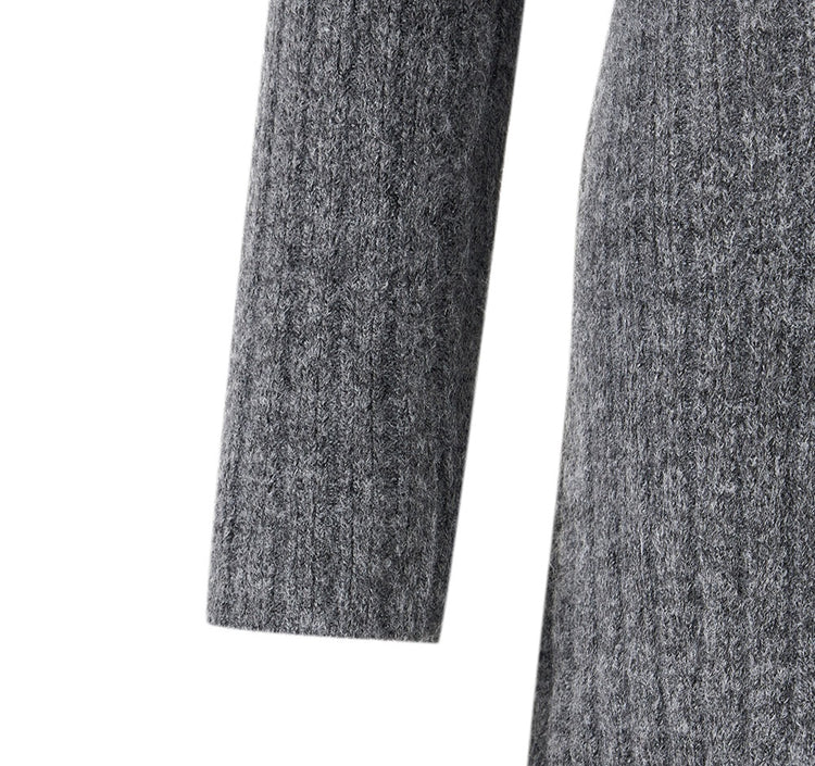 Hooded Fit-and-Flare Knit Dress