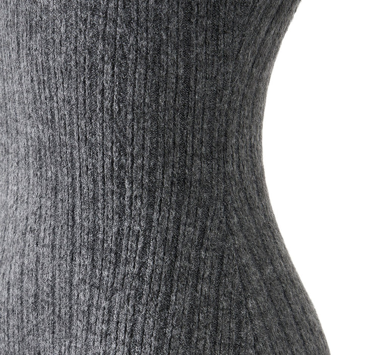 Hooded Fit-and-Flare Knit Dress