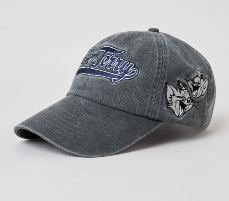 Tom & Jerry Washed Embroidered Adjustable Cap — image 2
