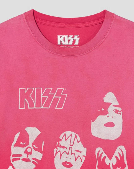 KISS x Universal Music Garment-Dyed T-Shirt — Red — image 3