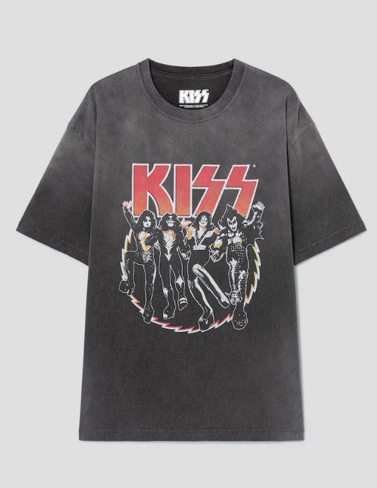 KISS x Universal Music Garment-Dyed T-Shirt — Ash — image 1