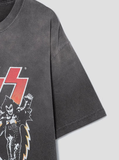 KISS x Universal Music Garment-Dyed T-Shirt — Ash — image 4