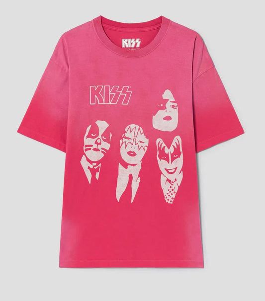 KISS x Universal Music Garment-Dyed T-Shirt — Red — image 1