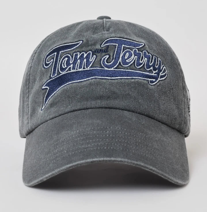 Tom & Jerry Washed Embroidered Adjustable Cap — image 1